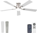 52 Inch Ceiling Fan with Lights Flush Mount, Low Profile Ceiling Fans with Lights, Remote&APP Control,Dimmable 22W LED