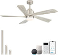 52 inch Ceiling Fan with Lights Remote Control, Modern Smart Ceiling Fan Compatible with Alexa Google APP, Indoor Outdoor