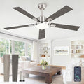 52 Inch Ceiling Fans with Lights and Remote&APP Control, Brushed Nickel Smart Ceiling Fan with 3000-6000K Dimmable, 6 Speeds