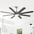 52 Inch Ceiling Fans with Lights and Remote, Modern Black Indoor/Outdoor Ceiling Fan with Quiet Reversible DC Motor, Dimmable