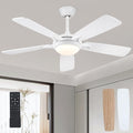 52 Inch Ceiling Fans with Lights and Remote, Modern Indoor Outdoor Ceiling Fan for Bedroom Living Room Patio Porch, 6 Speeds