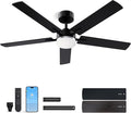 52 Inch Ceiling Fans with Lights, App&Remote Control, Low Profile Modern Ceiling Fan, 6 Speed, Reversible, 3000k-6500k