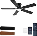 52 inch Ceiling Fans with Lights,Low Profile Ceiling Fan with Remote Control and App, Double-sided Fan Blades, 3CCT Dimmable
