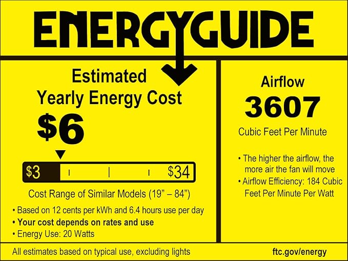 52-Inch Ceiling Fans with Lights: Walnut 3 Blade Flush Mount Low Profile Ceiling Fan for Bedroom, alternate product view 9