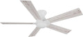 52 Inch Flush Mount Ceiling Fan without Lights, White Ceiling Fan with Remote, 10-Speed Reversible DC Motor, 3 Light Colors