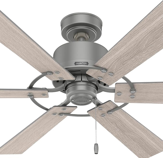 52 inch Indoor Ceiling Fan No Light - Ceiling Fan without Light, 6 Blades, Standard Mount, For Bedroom, Living Room, or