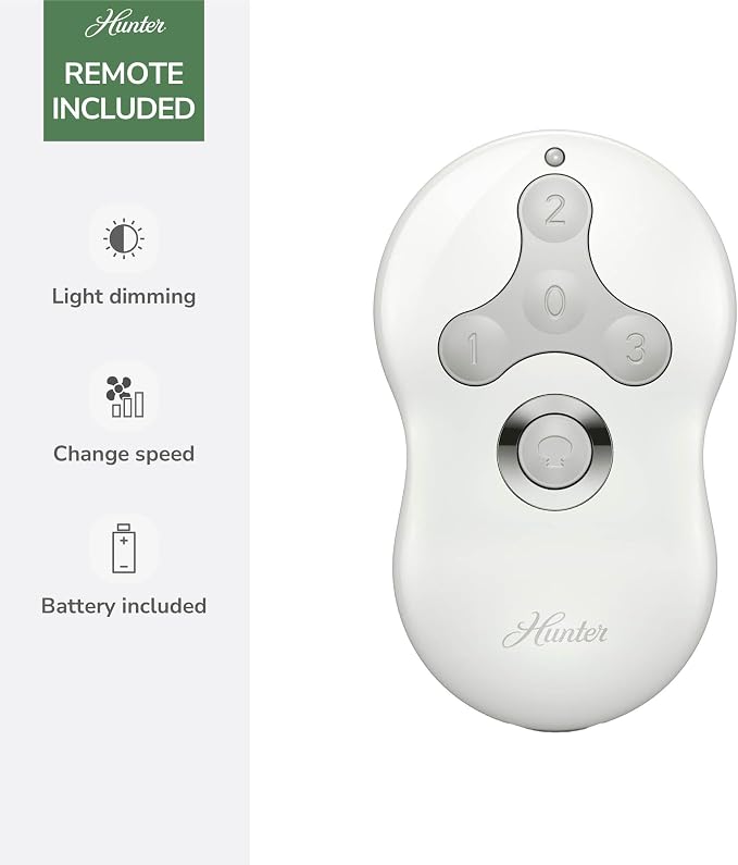 52 inch Indoor Ceiling Fan with LED Light and Remote Control - Modern White Ceiling Fan, Standard Mount, 3 Blades, For