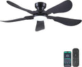 52 Inch Modern Ceiling Fans with Lights, Flush Mount Ceiling Fan with Light and Remote/APP Control, 5 Reversible 6 Speeds