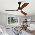 52 Inch Outdoor Ceiling Fans with Lights, Remote Control, Dimmable, Reversible DC Motor, Memory Function, Modern 3 Blade Wood