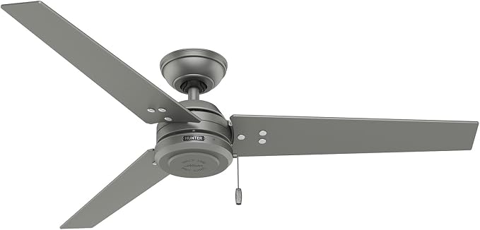 52 inch Outdoor or Indoor Ceiling Fan No Light - Silver Ceiling Fan without Light, For Patio, Porch, Garage, or Living Room