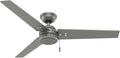 52 inch Outdoor or Indoor Ceiling Fan No Light - Silver Ceiling Fan without Light, For Patio, Porch, Garage, or Living Room
