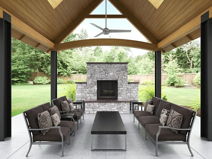 52 inch Outdoor or Indoor Ceiling Fan No Light - Silver Ceiling Fan without Light, For Patio, Porch, Garage, or Living Room