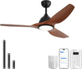 52 Inch Smart Ceiling Fan with Light, Modern Ceiling Fan with 3 Plastic Blade, Quiet, Dimmable, Compatible with