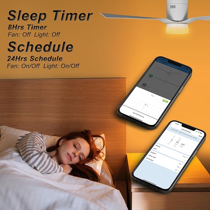 52 Inch Smart Ceiling Fan with Lights and 10-speed DC Motor, Dimmable LED Light Works with Remote Control| Alexa| Google