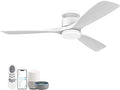 52 Inch Smart Low Profile Ceiling Fans,Solid Wood Outdoor Indoor Ceiling Fan with Lights Remote,WIFI Alexa App Control,Quiet