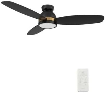 52" Low Profile Ceiling Fan with Dimmable LED Light, Modern Ceiling Fan with reversible DC motor, Controlled by APP, Remote