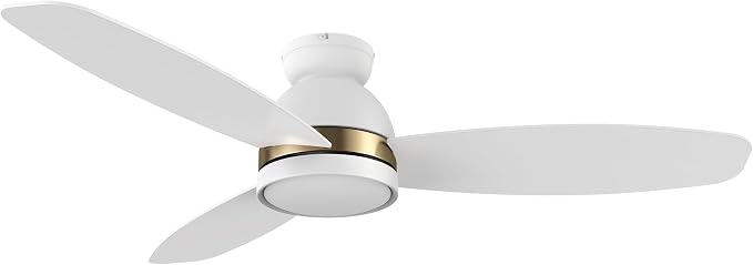 52" Low Profile Ceiling Fan with Dimmable LED Light, Modern Ceiling Fan with reversible DC motor, Controlled by APP, Remote