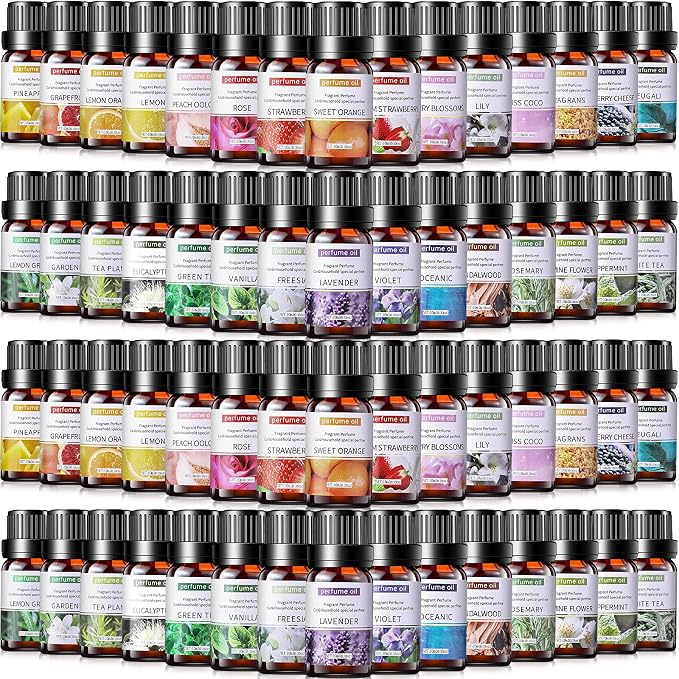 52 Pcs Essential Oils Set 10ml Fragrance Oil Aromatherapy Kit for Diffuser Humidifier Aromatherapy-Oils for Candle Making