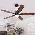 52" Remote Control Ceiling Fan with Light – 6-Speed Quiet DC Motor, Dimmable 3-Color LED, Flush Mount for Bedroom, Living