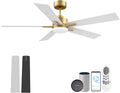 52” Smart Ceiling Fan with LED Lights Remote, Quiet DC Motor, Voice Control via Alexa Google WIFI Phone, Outdoor