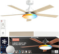 52'' Smart Ceiling Fan with RGBAI Lights Remote, RGB & Stepless Color Temperature, Work with Alexa/Google/App, 46 Scenes