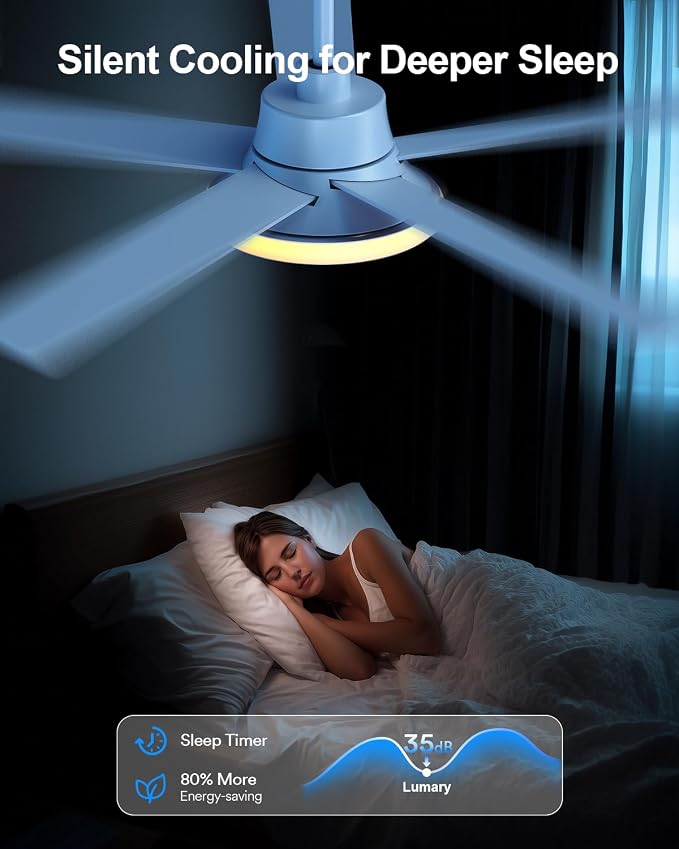 52'' Smart Ceiling Fan with RGBAI Lights Remote, RGB & Stepless Color Temperature, Work with Alexa/Google/App, 46 Scenes