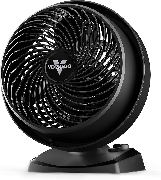 52 Whole Room Air Circulator Fan with 3 Speeds, Black in Black.