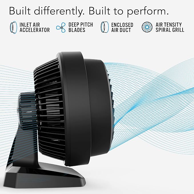52 Whole Room Air Circulator Fan with 3 Speeds, Black in Black., alternate view 3