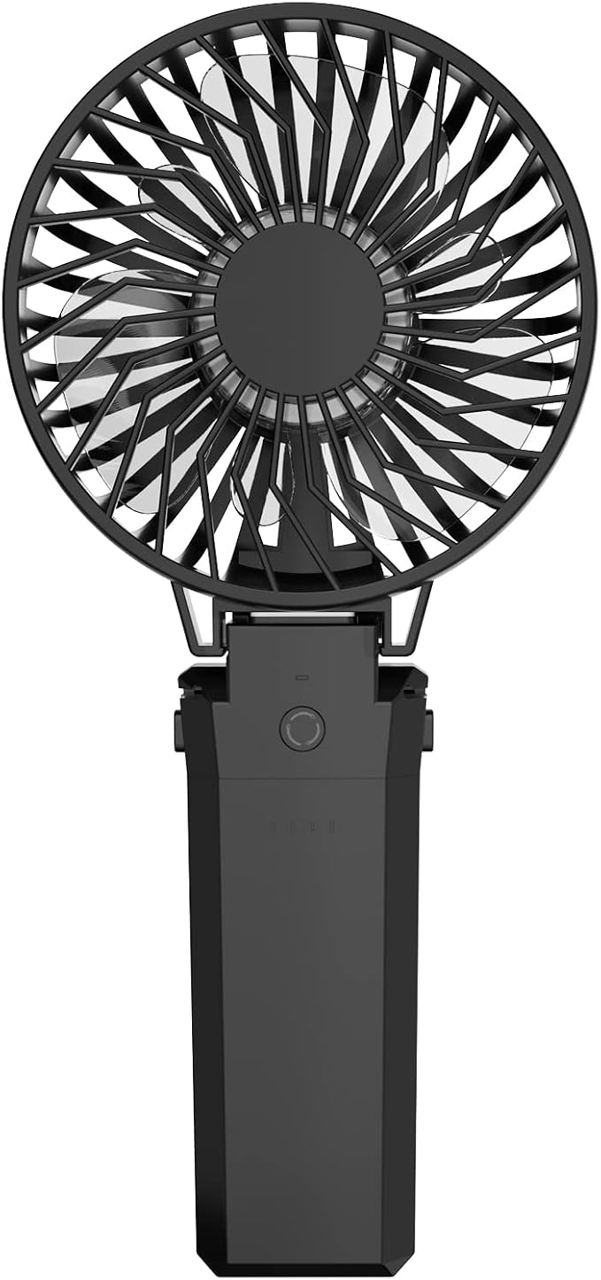 5200mAh Portable Fan Handheld, 6 Speeds Hand Held Fan 180° Foldable Personal, Battery Operated USB Rechargeable, Handle