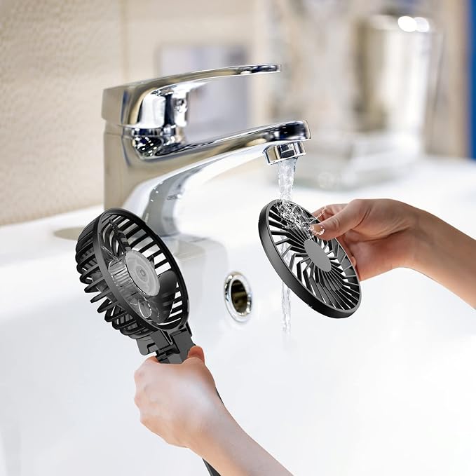 5200mAh Portable Fan Handheld, 6 Speeds Hand Held Fan 180° Foldable Personal, Battery Operated USB Rechargeable, Handle