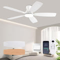 52inch Ceiling Fans with Lights, Low Profile Ceiling Fan with Light and Remote Control/APP Control, DC Reversible Motor