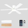 52inch Low Profile Ceiling Fan with Light and Remote/APP Control, LED Dimmable DC ReversibleModern, Flush