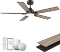 52Inch Smart Ceiling Fan with Lights Remote,APP&Voice Alexa WIFI Controled,Quiet Reversible DC Motor,Dimmable LED,Indoor