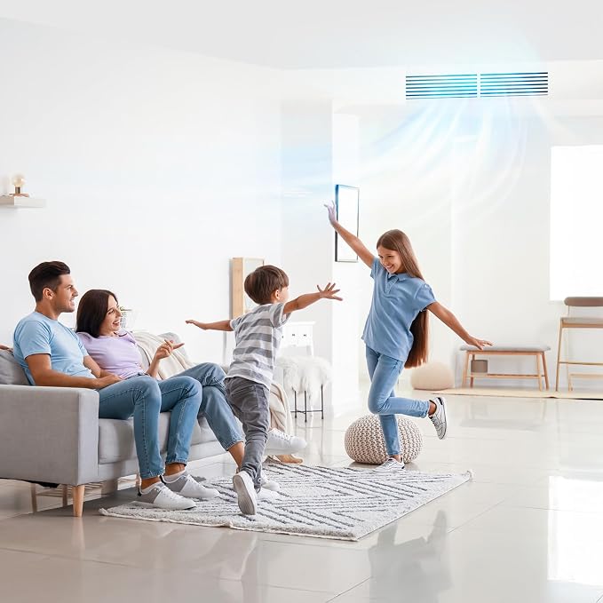 53000 BTU Ducted Central Air Conditioner with Heater & Inverter, 17 SEER2 5 Ton Split AC Unit System with Multi-Position Air