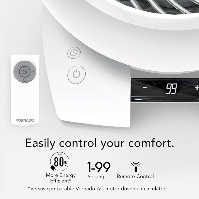 5303DC Energy Smart Small Air Circulator Fan with Variable Speed Control, white, Medium, alternate product view 4
