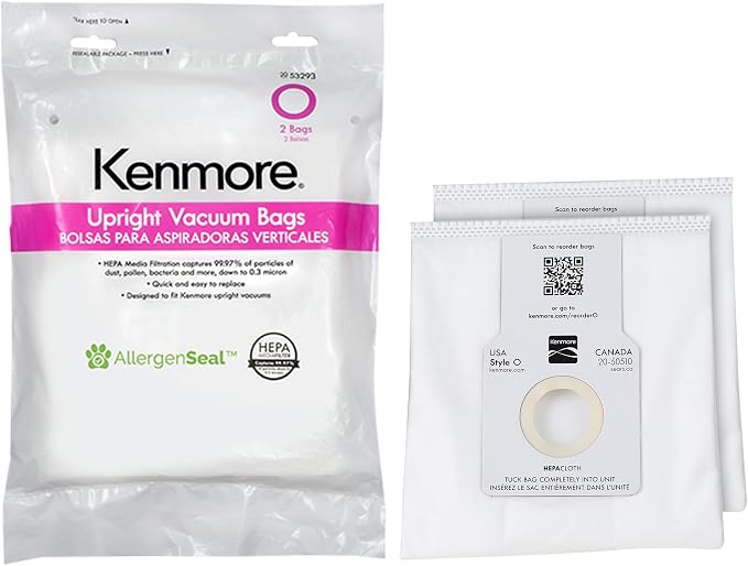 53294 Style O HEPA Cloth Vacuum Bags for Upright Vacuum Cleaners 6 Pack, product image