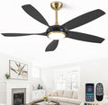 54'' Ceiling Fans with Lights, Modern Ceiling Fan with Remote Control, Indoor Outdoor Ceiling Fan for Living Room, Bedroom, 5