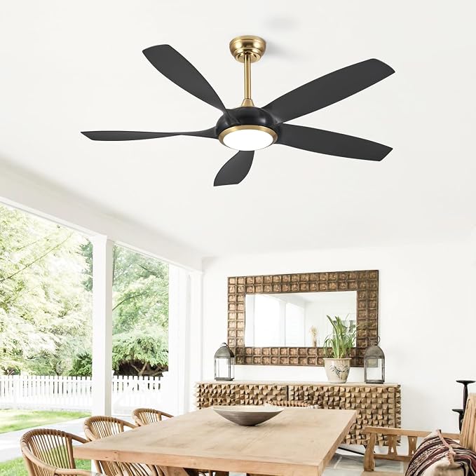 54'' Ceiling Fans with Lights, Modern Ceiling Fan with Remote Control, Indoor Outdoor Ceiling Fan for Living Room, Bedroom, 5