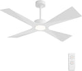 54" Wet Rated Outdoor Ceiling Fan with Lights, 4 ABS Plastic Blades, Reversible DC Motor, 6-Speed Remote Control, 3 CCT