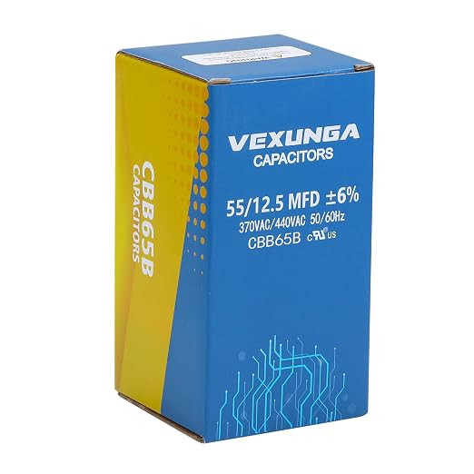 55/12.5 uF 55+12.5 MFD 370VAC or 440VAC Dual Run Start Round A/C Capacitor CBB65 Air Conditioner Capacitors for, alternate