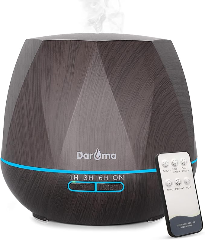 550ml Essential Oil Diffuser, Upgraded Remote Control 6 in 1 Aromatherapy Ultrasonic Cool Mist Humidifier, product image