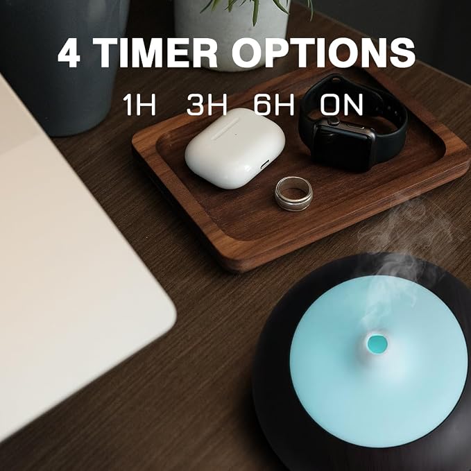 550ml Large Capacity Essential Oil Diffuser with 6 Essential Oil Set, Aromatherapy Ultrasonic Air Humidifier with Timer