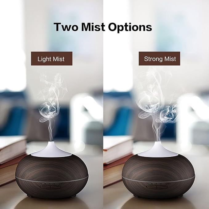550ml Large Capacity Essential Oil Diffuser with 6 Essential Oil Set, Aromatherapy Ultrasonic Air Humidifier with Timer