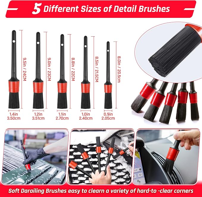 55PCS Car Detailing Kit Interior Cleaner with High Power Handheld Vacuum, Car Detailing Brush Set, Car Cleaning Kit, Drill
