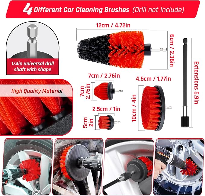 55PCS Car Detailing Kit Interior Cleaner with High Power Handheld Vacuum, Car Detailing Brush Set, Car Cleaning Kit, Drill