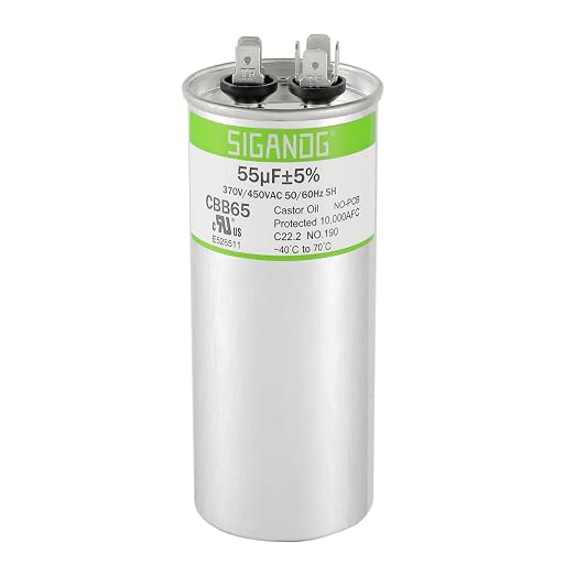 55uF 55 MFD 370V or 450V CBB65 Run Start Capacitor 55 uF 370 450 Volt VAC for Condenser Straight Cool or Heat Pump Air