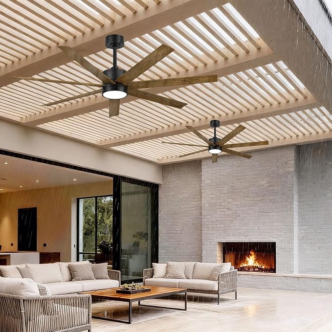 56 Inch Outdoor Ceiling Fan for Patios Waterproof, All-Weather Wet-Rated High CFM 7-Blade Fan, Smart Alexa/App/Remote
