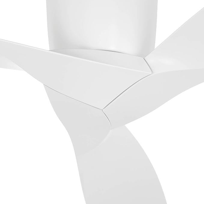 56" Tre Matte White Indoor/Outdoor Hugger Ceiling Fan, alternate product view 3