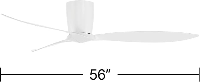 56" Tre Matte White Indoor/Outdoor Hugger Ceiling Fan, alternate product view 4