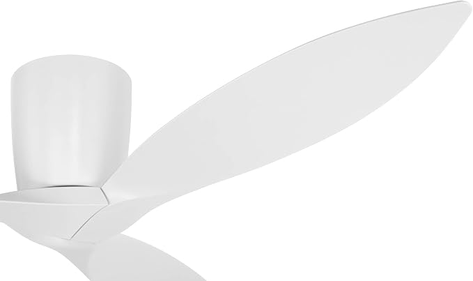 56" Tre Matte White Indoor/Outdoor Hugger Ceiling Fan, alternate product view 5